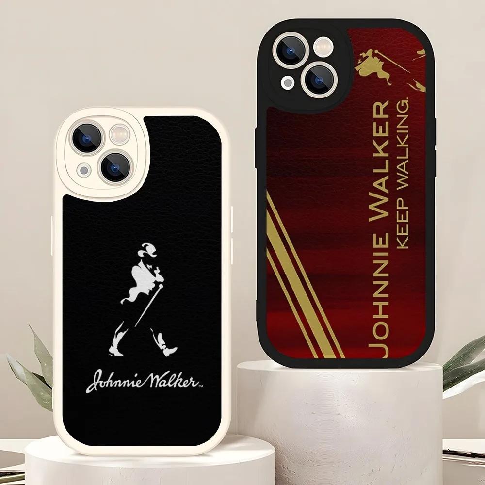 Johnnie Walker Logo Phone Case For Apple Iphone 14 Pro Max11 13 12 Mini X Xr Xs 8 Puls couples gift Se Lambskin Sili